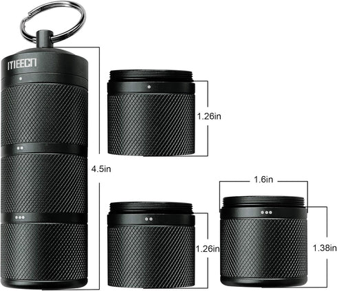 Three-Layer Large Pill Organizer, Waterproof Pill Container for Pills, Vitamins, Supplements (Black)