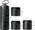 Three-Layer Large Pill Organizer, Waterproof Pill Container for Pills, Vitamins, Supplements (Black)