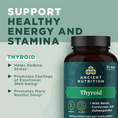 Ancient Nutrition Thyroid Support Supplement with Ashwaghanda, 60ct Thyroid Capsules, Gluten Free, Paleo, Keto