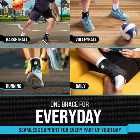 Z ATHLETICS Ankle Brace for Women & Men - Lace Up Adjustable Support with Side Stabilizers for Sprained Ankle, Achilles
