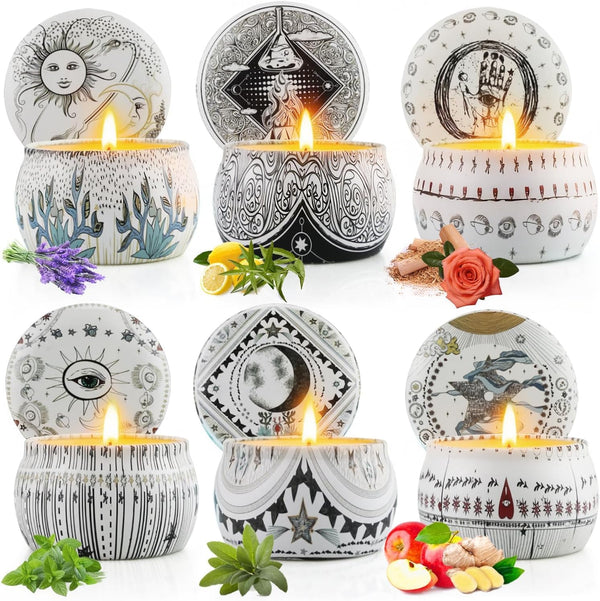 Candle Set for Women Gift, Scented Candles, 6 Pack Large Natural Soy