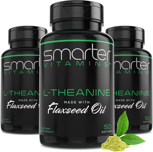 Smarter L-Theanine 250mg Supplement - 150 Liquid Softgels for Relaxation, Mood & Alertness Support (3 Pack)