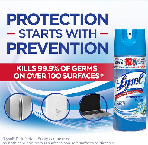 Lysol Disinfectant Spray, Antibacterial and Sanitizing Spray, Spring Waterfall, 12.5 Fl Oz (Packaging May Vary)
