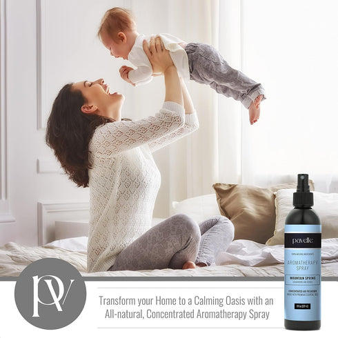 Aromatherapy Spray, 100% Natural Essential Oil Therapeutic Spray, Mountain Spring, 8 Fl. Oz.