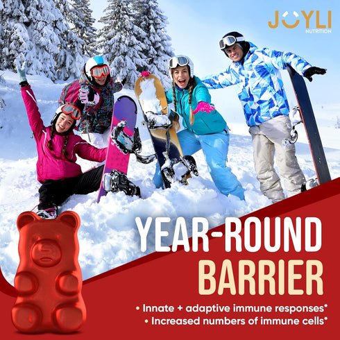 JOYLI Quercetin Gummies with Bromelain, Zinc, Vitamin C & D3, 500MG Quercetin Supplement for Immune System, 60 Chewable
