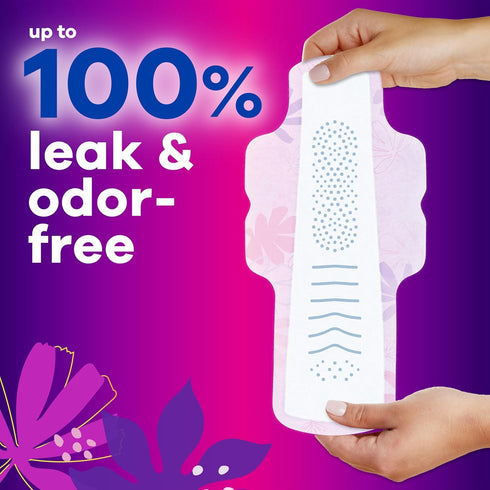 Always Radiant Feminine Pads for Women, Overnight Absorbency, Flexfoam Pads with Wings, Size 4, 60 Count (3 Packs of 20)