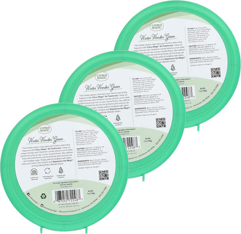 Citrus Magic 7-Ounce Holiday Odor Absorbing Solid Air Freshener, Pack of 3