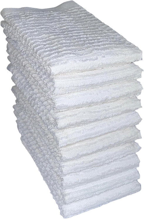 10 Pack, 100% Cotton Bar Mop Kitchen Cleaning Dish Cloth, Super Absorbent, Multi-Purpose (12x12 inch)