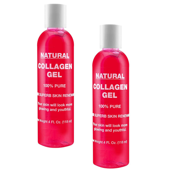 Natural Facial Collagen Gel, 118 ml - Organic Face Mask for Women, Hydrating Pure Dermal Collagen (2 PACK)