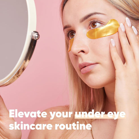 LE GUSHE Under Eye Mask & Patches (30 Pairs), Gold Eye Mask with Collagen & Amino Acid for Puffy Eyes