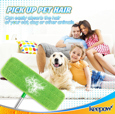 KEEPOW Microfiber Mop Pads for Swiffer XL Mops Reusable Wet and Dry Mopping Cloths Compatible with Swiffer Sweeper