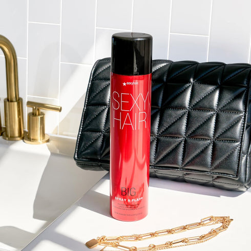SexyHair Big Spray & Play Volumizing Hairspray, 10 Oz | Hold and Shine | All Hair Types | Up to 72 Hour Humidity