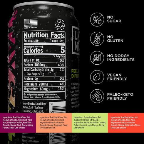 Pack 12-Count LMNT Sparkling Electrolyte Drink - Variety |