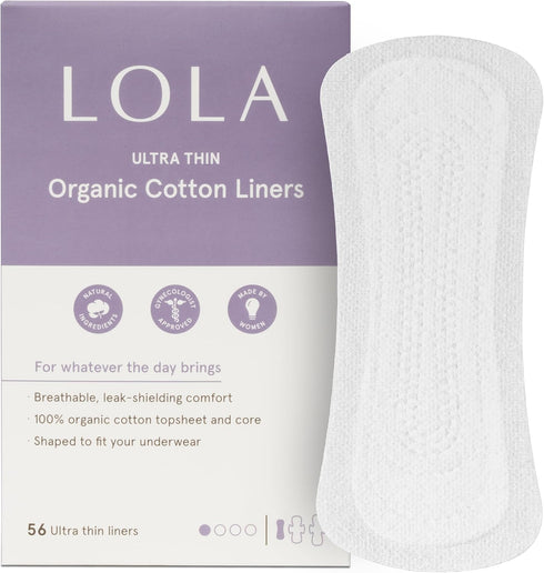 LOLA Ultra-Thin Cotton Panty Liners for Women - Hypoallergenic Panty Liners &