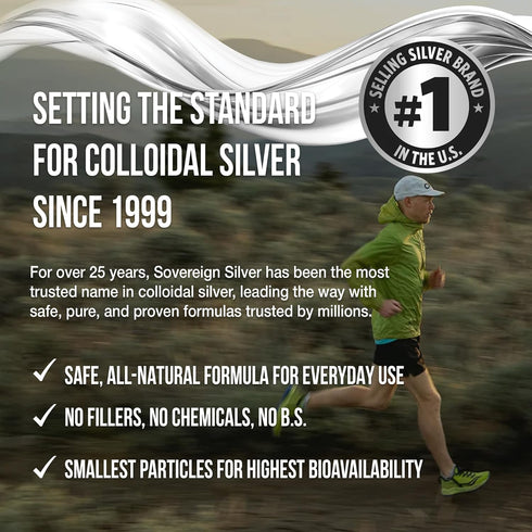 Immune 10 2 Oz, (59 mL) Sovereign Silver Support - Colloidal Silver, Bio-Active Silver Hydrosol, ppm, Liquid Dropper