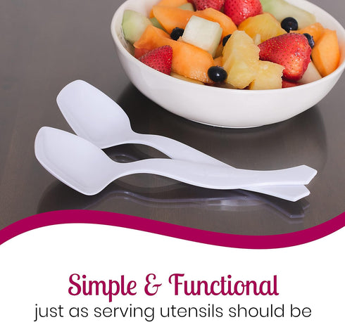 Plasticpro Disposable Plastic Serving Spoons, Durable Heavy Duty Premium Utensils, Pack of 12