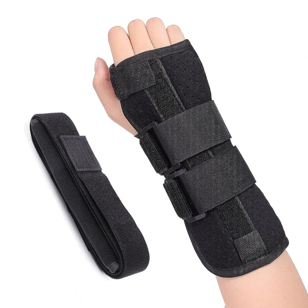lefeke Carpal Tunnel Wrist Brace Night Support for Right Hand, Adjustable Hand Brace with Replaceable Splints, Pain