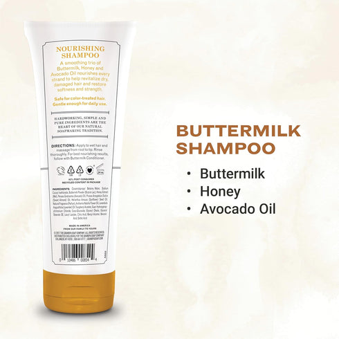 The Grandpa Soap Company Buttermilk Shampoo - Nourishing Formula with Honey & Avocado Oil, 8 Fl Oz