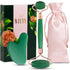 WITTY Jade Face Roller and Gua Sha Set - Beauty Massage Tools in Hand-Drawn Giftbox, Extra Pouch