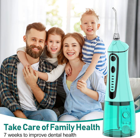 Water Dental Pik Flosser, Grinest 7 Modes Rechargeable Oral Irrigator, IPX7 Waterproof for Home Travel