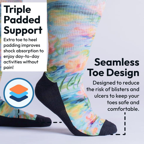 Seamless Viasox EasyStretch Diabetic Socks for Men & Women, Non Binding, Toe, Loose Fit