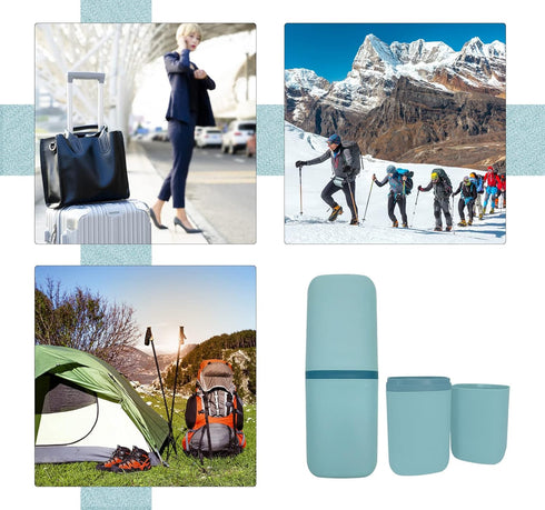 Travel Toothbrush & Toothpaste Case, Toothbrush Travel Holder with Cup Portable Travel Toothbrush Case Holder