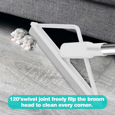 Magic Squeegee Broom for Floor Cleaning, Multifunction Rubber Broom with 41" Adjustable Handle for Pet Hair