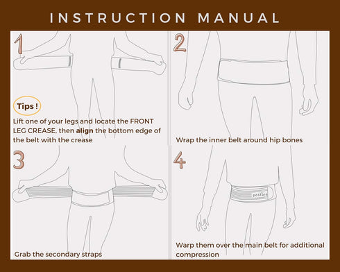 Vriksasana Posture Sacroiliac Hip Belt for Women and Men That Alleviates Sciatic, Pelvic, Lower Back, Leg and Sacral