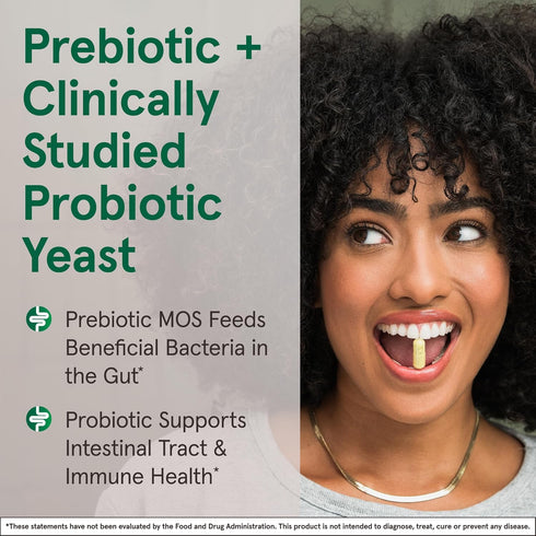 Jarrow Formulas Saccharomyces Boulardii Probiotics + MOS, 5 Billion CFU, 90 Veggie Capsules
