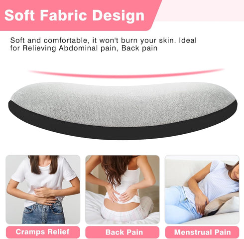 Portable Cordless Heating Pad for Cramps, 6 Heat Levels & Massage Modes, Black Heating Pad for Back Pain Relief