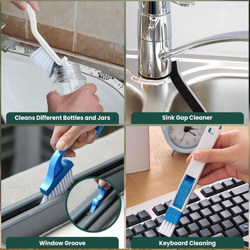 Solvra 14 Set Pcs Crevice Cleaning Brush Hard Bristle Cleaning Tools for Grout, Tile Floors, Gaps & Narrow Spaces