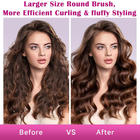 Large Round Volumizing Brush for Dyson Airwrap Attachments, Big Size Hair Styler Blow Dryer Brush (Rose)