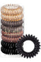 Kitsch Spiral Hair Ties for Women - No Crease Hair Tie, 8pcs Brunette, for Thick and Thin Hair