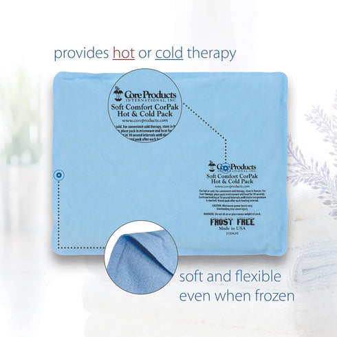 Core Products Soft Comfort CorPak - No Frost Hot and Cold Therapy Pack, 10" x 13", Made in The USA - 2 Pack