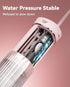 Travel Water Flosser, Portable Water Flosser, Mini Oral Irrigator, Telescopic Water Tank with 5 Nozzles, IPX7