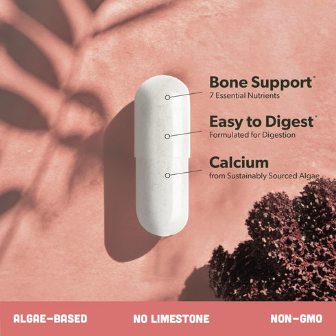 Calcium Supplement with Vitamin K2 & D3, Magnesium, Zinc, Boron - Whole Food Mineral Complex for Bone Strength - 90