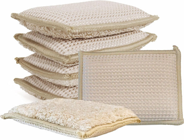 Bamboo Kitchen Sponges Heavy Duty Natural Cleaning Sponges Non-Scratch Dish Sponge for