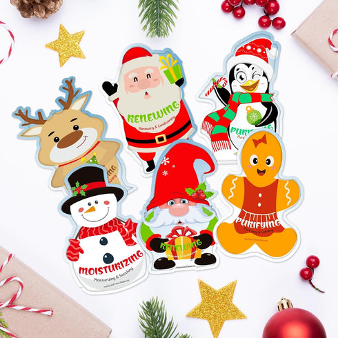 Timgle 48 Pcs Christmas Facial Masks - Holiday Skincare Spa Face Sheet Masks - Gifts for Adults Women Party Night