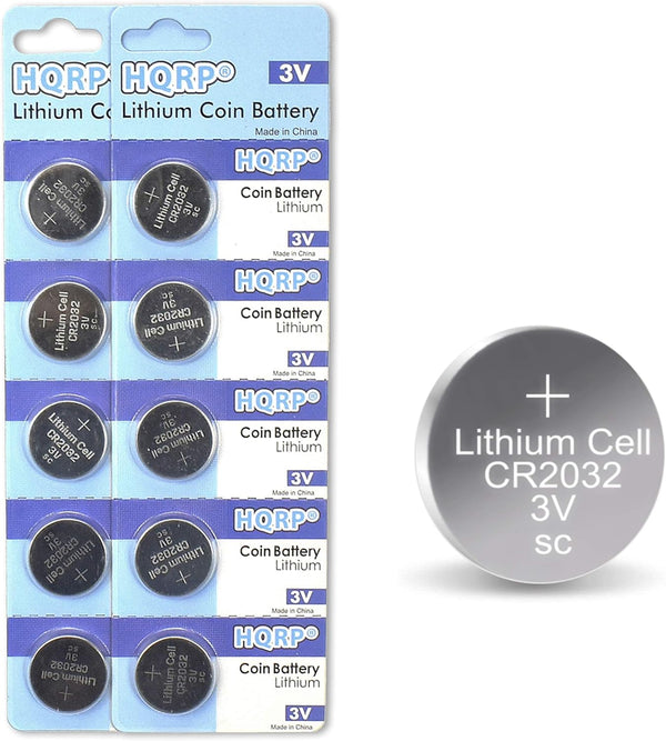 HQRP 10-Pack CR2032 3-Volt Lithium Cell Battery, CR2032L