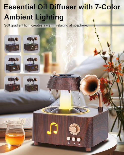 Kaaeiccr 250ml 7 Essential Oil Diffuser, Humidifiers For Bedroom, Cool Mist Rain Diffuser, Colors LED Ambient Light