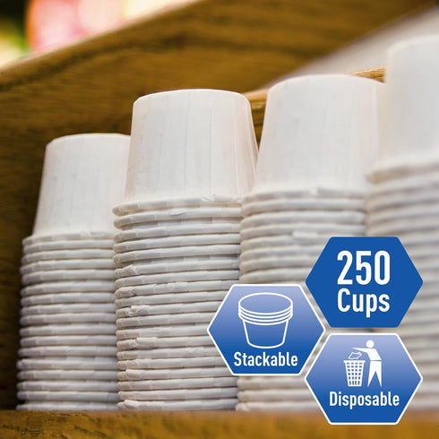 MED PRIDE Disposable Paper Souffle Medicine Cups, 250 Pack, 0.75 Ounce, Pill Holders for Serving