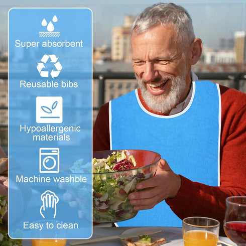 Yuanchu Adult Bibs for Seniors - Comfortable Eating Bibs for Men and Women
