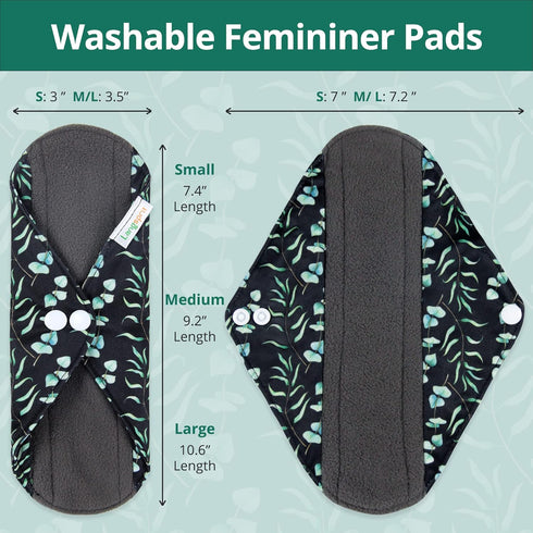 Langsprit Absorbent Reusable Menstrual Sanitary Pads/Washable Cloth Menstrual Period Pads,Reusable Panty