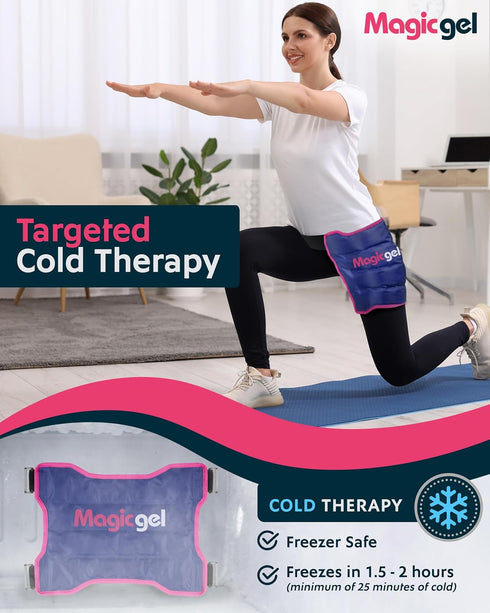 Reusable Cold Pack for Hip Bursitis - Ice Pack Wrap for Inflammation and Swelling Relief (by Magic Gel)