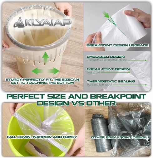 Aklyaiap 4 Gallon Trash Bags, 220 Counts, Tear & Leak Resistant Biodegradable Small Garbage Bags for Home & Kitchen,