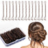 Mini Brown Bobby Pins Holder, 200 PCS Brown Bobby Hair Pins for Thick Hair Styling