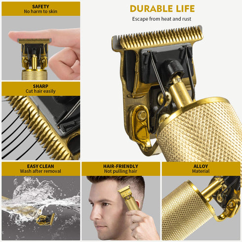 Professional Electric Pro Li Outliner, 0mm Baldheaded Hair Clippers for Men, Cordless Rechargeable T-Blade Trimmer