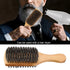 Wooden Beard Brush, Double-Sided Moustache Brush, Professional Shaving Accessories
