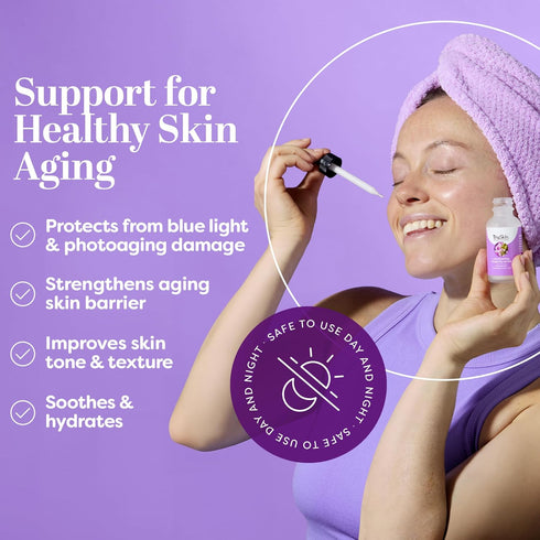TruSkin Longevity Bakuchiol Serum – Rejuvenating Face Serum with Lingonberry Stem Cells & Snow Algae – Skin Care Made to Help Transition from Anti Aging to Healthy Aging – 1 fl oz