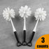 ALINK Pack of 3 Bottle Glass Dish Sponge Cleaning Brush with Handle